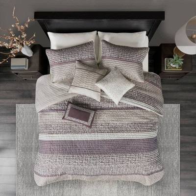 6pc Full/Queen Harmony Jacquard Coverlet Set - Purple