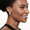 Ross-Simons 0.15 ct. t.w. Diamond Cluster Hammered Hoop Earrings in 18kt Gold Over Sterling - 2 of 4