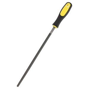 Unique Bargains Round Metal File High Carbon Steel PVC Grip Handle Hand Files - 1 of 4
