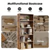 Musment Industrial 5 -6 Shelf Bookcase - Large 53-63 Inch Tall Floor Standing Open Bookshelf for Home Office, Living Room, and Bedroom Storage - 3 of 4