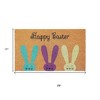 HomeRoots 17" X 29" Natural Aqua And Purple Bunny Happy Easter Coir Outdoor Door Mat - 3 of 4