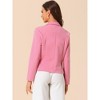INSPIRE CHIC Women's Business Casual Open Front Fully Lined Crop Suit Jacket - 3 of 4
