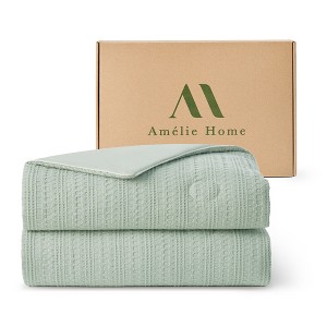 Amelie Home Reversible Waffle Cooling Comforter Breathable  Lightweight  Quilt for Hot Sleepers - 1 of 4