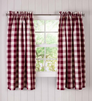 Buffalo Check Rod Pocket Curtains - Red - 72 Inches - The Vermont Country Store