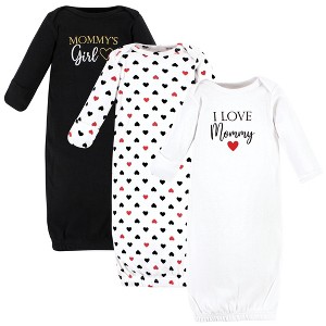 Hudson Baby Infant Girl Cotton Gowns, Girl Mommy Red Black - 1 of 4