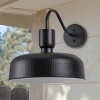 Dewdrop Outdoor Wall Light, Industrial Farmhouse Black Metal Sconce with Dome Shade for Porch Garage Entryway - 3 of 4