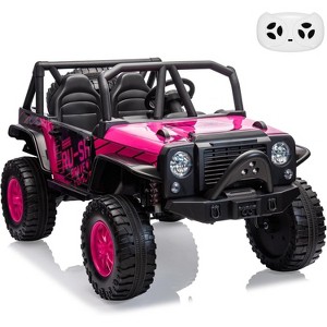 24V 2-Seater Kids Battery Powered Ride-On Truck Car with Remote, LED Lights, Music, Suspension & 2 Motors - 1 of 4