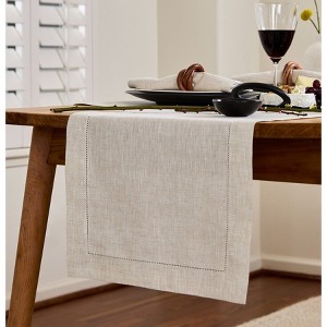 Solino Home Linen Classic Hemstitch Table Runner - 1 of 4