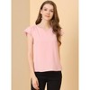 INSPIRE CHIC Women's Work Business Casual Plain Cap Sleeve Blouse - 2 of 4
