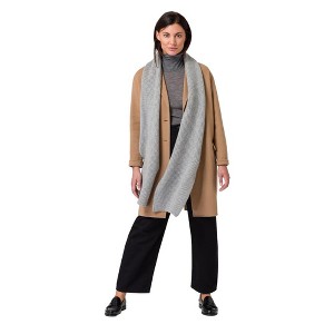 Style Republic Women’s Premium Cashmere Chunky Knit Scarf - Light Grey Melange - 1 of 2