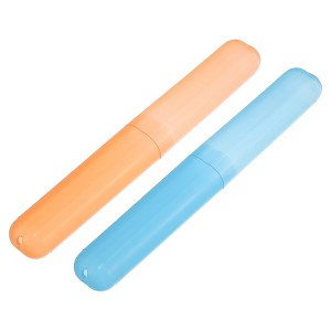 Unique Bargains Lightweight Plastic Travel Toothbrush Case 7.48"x1.06" 2 Pcs - 1 of 4
