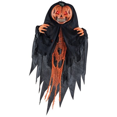 Collections Etc Spooky 4-Foot Hanging Shaking Pumpkin Man Halloween Decoration 40 X 6 X 58 Black