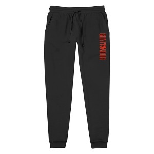 Men's Harry Potter Gryffindor Horizontal Logo  Jogger Sweatpants - Black - 2X Large - 1 of 3