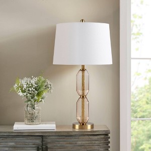Hampton Hill 15"x26.5" Zirconia Faceted Glass Warm Soft Elegant Modern (Includes LED Light Bulb) Table Lamp - 1 of 4