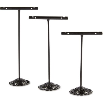 Juvale 3 Sizes Jewelry Tree Stand Black Metal and Iron Basic Perfect for Storage Necklaces, Bracelets and Earrings Holder Organizer, 6 Pack