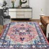 Vintage Print Washable Area Rug, 9x12 ft Easy-Cleaning Washable Floral Print Rug - 4 of 4
