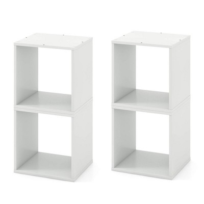 Tangkula Cube Storage Organizer Set of 4 Combination Lattice Cabinet Stackable Open Bookcase