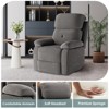 Lirago Small Rocker Swivel Recliner Chair for Adults Women Compact Spaces Bedroom Living Room Adjustable Recliner Easy Assembly - 3 of 4