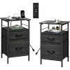 GALAXHERO Nightstand Set of 2, Bedside Tables with USB Ports & Outlets, Fabric Drawer End Tables for Bedroom or Living Room - 2 of 4