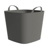 Life Story Flexi Tub, Versatile 26 Quart Storage Tote, Flexible Plastic Home Organizer Lightweight Basket with Carrying Handles, Gray - 2 of 4