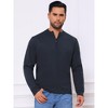 INSPIRE CHIC Men's Long Sleeve Quarter Zip Mock Neck Knitted Polo Sweater - 4 of 4