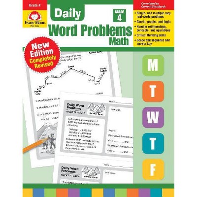 Daily Word Problems, Grade 4 - by  Evan-Moor (Paperback)