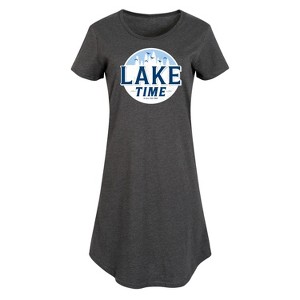Women's - Instant Message - Lake Time Graphic T-shirt Dress - 1 of 4