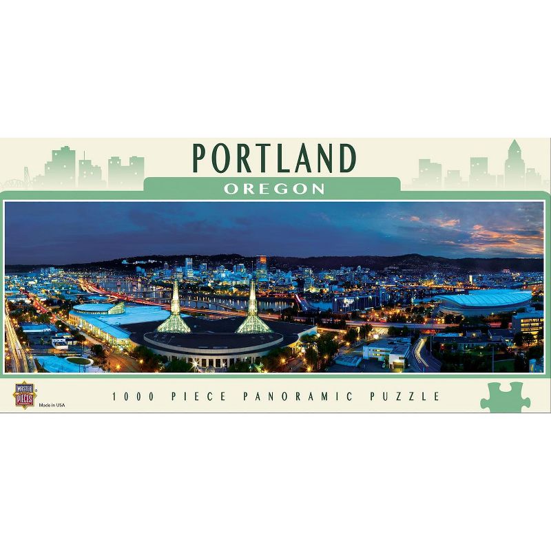 MasterPieces Inc Downtown Portland Oregon 1000 Piece Panoramic Jigsaw Puzzle, 1 of 7
