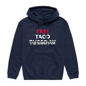 Men's - Instant Message - Free Taco Tuesday Graphic Fleece Pullover Hoodie - 1 of 4