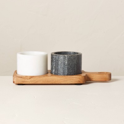 Salt & Pepper Marble Pinch Pot Set Gray/White - Hearth & Hand™ with Magnolia