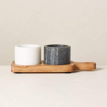 Salt & Pepper Marble Pinch Pot Set Gray/White - Hearth & Hand™ with Magnolia