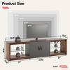 Bestier 70" TV Stand for TVs up to 75", LED  Entertainment Center TV Console with Cabinet, Media Center with Adjustable Glass Shelves for Living Room - 2 of 4