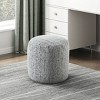 Vynxaria Cylindrical Chenille Pouf ¨C Modern Ottoman & Versatile Footstool - 3 of 4