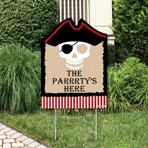 Big Dot of Happiness Beware of Pirates - Party Decorations - Pirate Birthday Party Welcome Yard Sign - 1 of 4