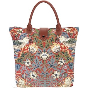 Signare USA William Morris Strawberry Thief Red Folding Bag - 1 of 4