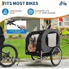 Dog Bike Trailer & Jogging Stroller – 2-in-1 Convertible Pet Bicycle Carrier for Medium & Large Dogs up to 88 lbs, 16" Air-Filled Tires, Black - 2 of 4