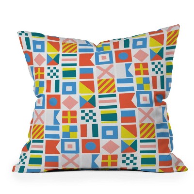 16"x16" Zoe Wodarz Nautical Flags Square Throw Pillow - Deny Designs
