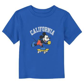Boy's Disney Mickey Mouse California Skateboard T-Shirt - Red - Medium