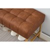 Sapphtopaz Ottoman with Storage Shelf Upholstered Entryway Bench with Metal Legs End of Bed Bench Shoe Bench for Living Room, Bedroom, Entryway - 2 of 4