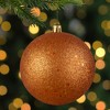 Northlight 4" Shatterproof Holographic Glitter Christmas Ball Ornament - Orange - 3 of 4