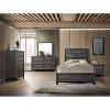 XIYUYEU Twin/Full/Queen Size Wood Platform Bed Frame with Geometric Design Headboard,Low Profile Panel Bed Frame,Box Spring Required,Easy Assembly - 2 of 4