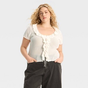 Women's Ruffle Tie Cardigan - Wild Fable™ - 1 of 3