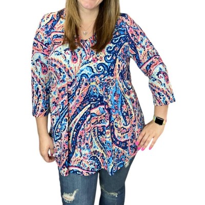 Women's Rainbow Paisley Tee - honeyme