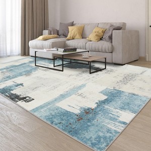 Modern Abstract Area Rugs with Non-Slip Backing | Machine Washable Low Pile Floor Carpets for Living Room, Bedroom, Dining Room, Kitchen & Office - 1 of 4