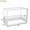 VASIP Twin Size Canopy Floor Bed for Kids with Guardrails - White Wood Montessori Bed Frame for Boys & Girls, Four-Poster Design - 4 of 4
