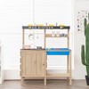 Costway Kids Kitchen Playset Wooden Outdoor Mud Kitchen Pretend Play Toy W/ Kitchenware - 3 of 4