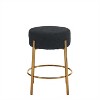 CIPACHO 24" Tall, Round Bar Stools, Set of 2 - Contemporary upholstered dining stools- Includes sturdy hardware support legs - 3 of 4