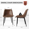 AMERLIFE Faux Leather Dining Chairs Set of 4, Mid-Century Modern Upholstered Chairs with Curved Back & Metal Legs - 2 of 4