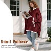 Catalonia Woman Oversized Blanket Hoodie Sweatshirt Cape, Fluffy Soft Fleece Casual Batwing Coat Pullover Blanket, Cozy Gift for Wife Women - 4 of 4