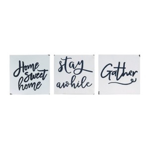 Transpac Metal Enamel Country Wall Decor Set of 3 Spring Home Decorations - 1 of 1